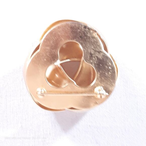 Knotted Brooch Gold Tone Matte Metal - Picture 5 of 8